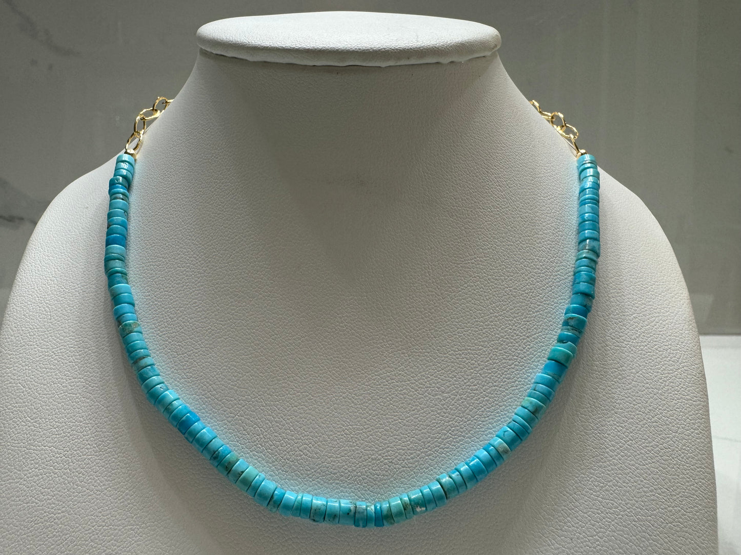 Heishi Beaded Oval Gold-Fill Necklace