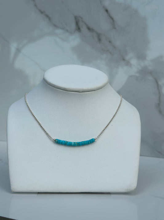 Heishi Beaded Bar Necklace