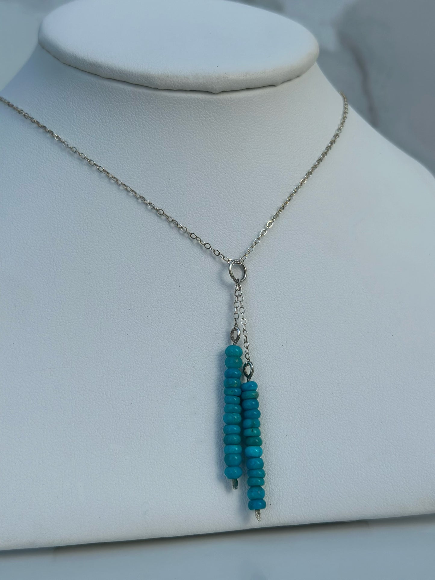 Double Dangle turquoise necklace