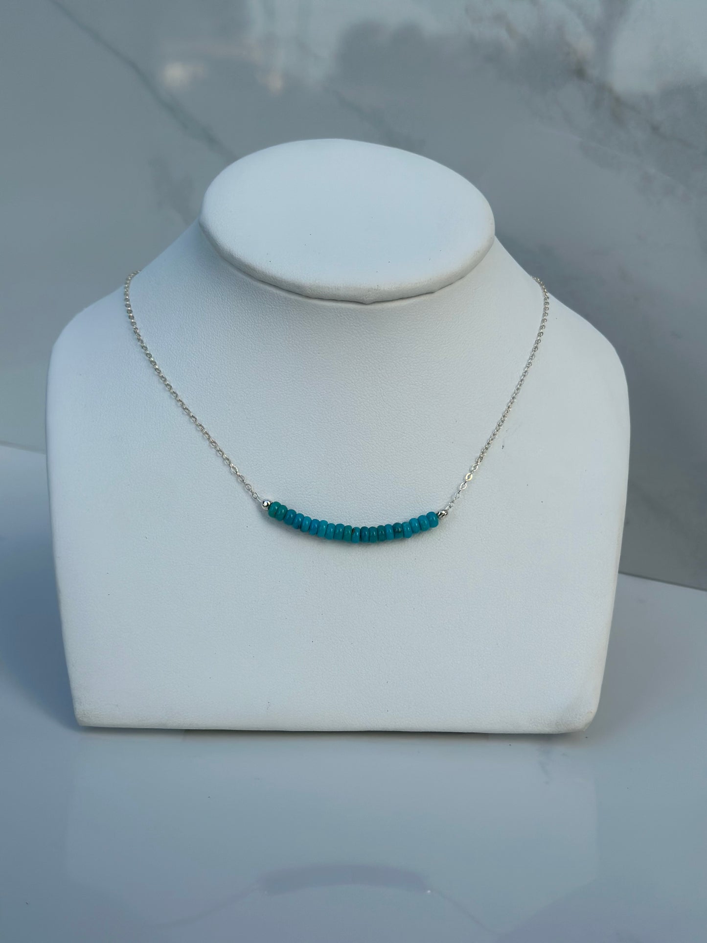 Turquoise Beaded Bar Necklace