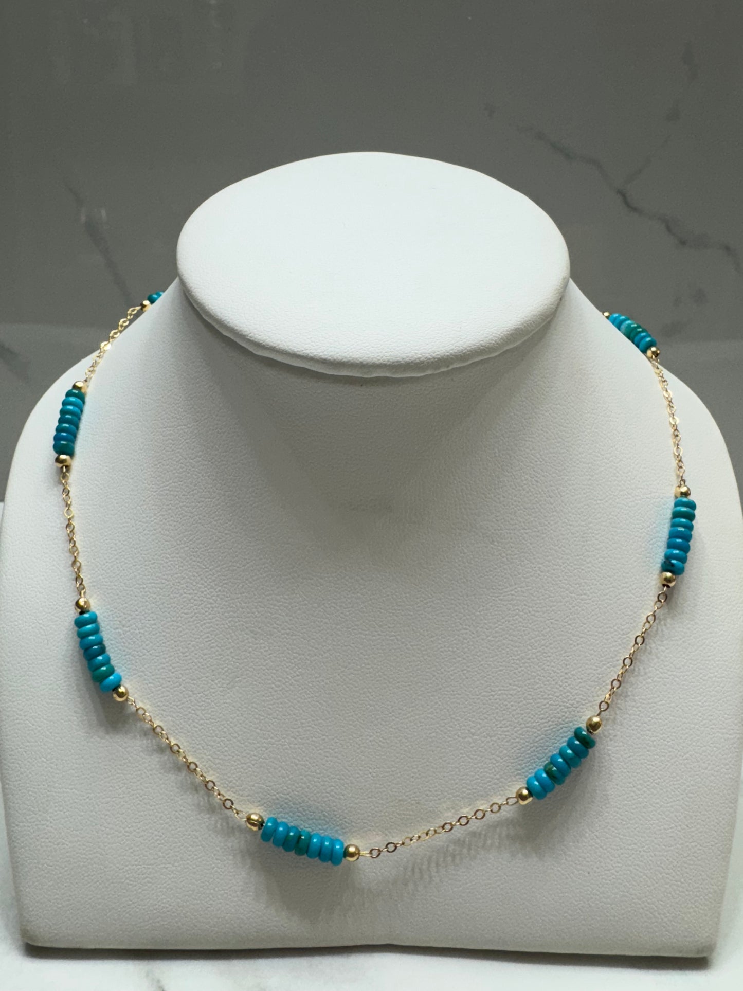 Beaded Segment Gold-Fill Necklace