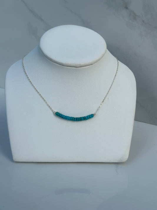 Turquoise Beaded Bar Necklace
