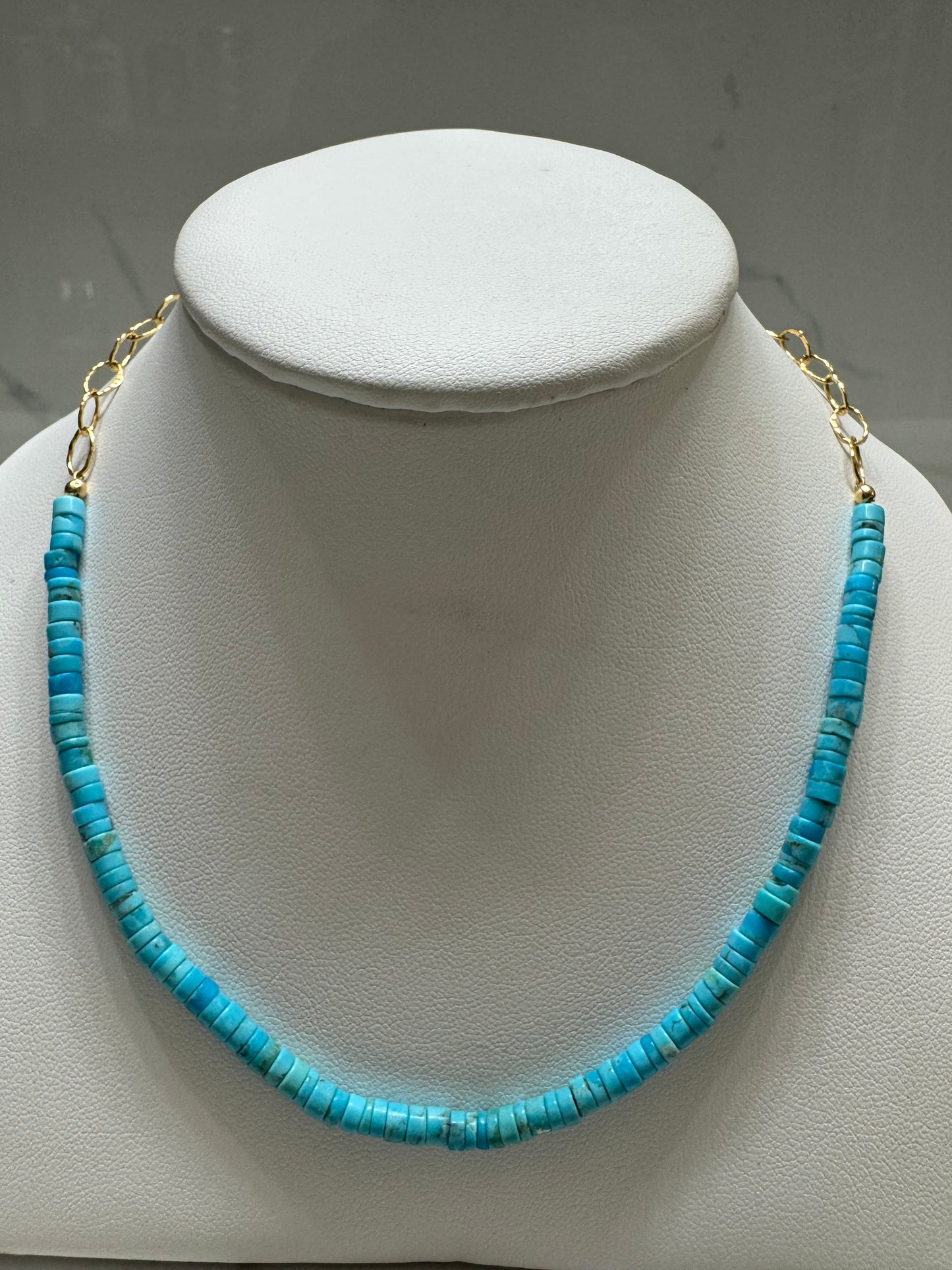 Heishi Beaded Oval Gold-Fill Necklace