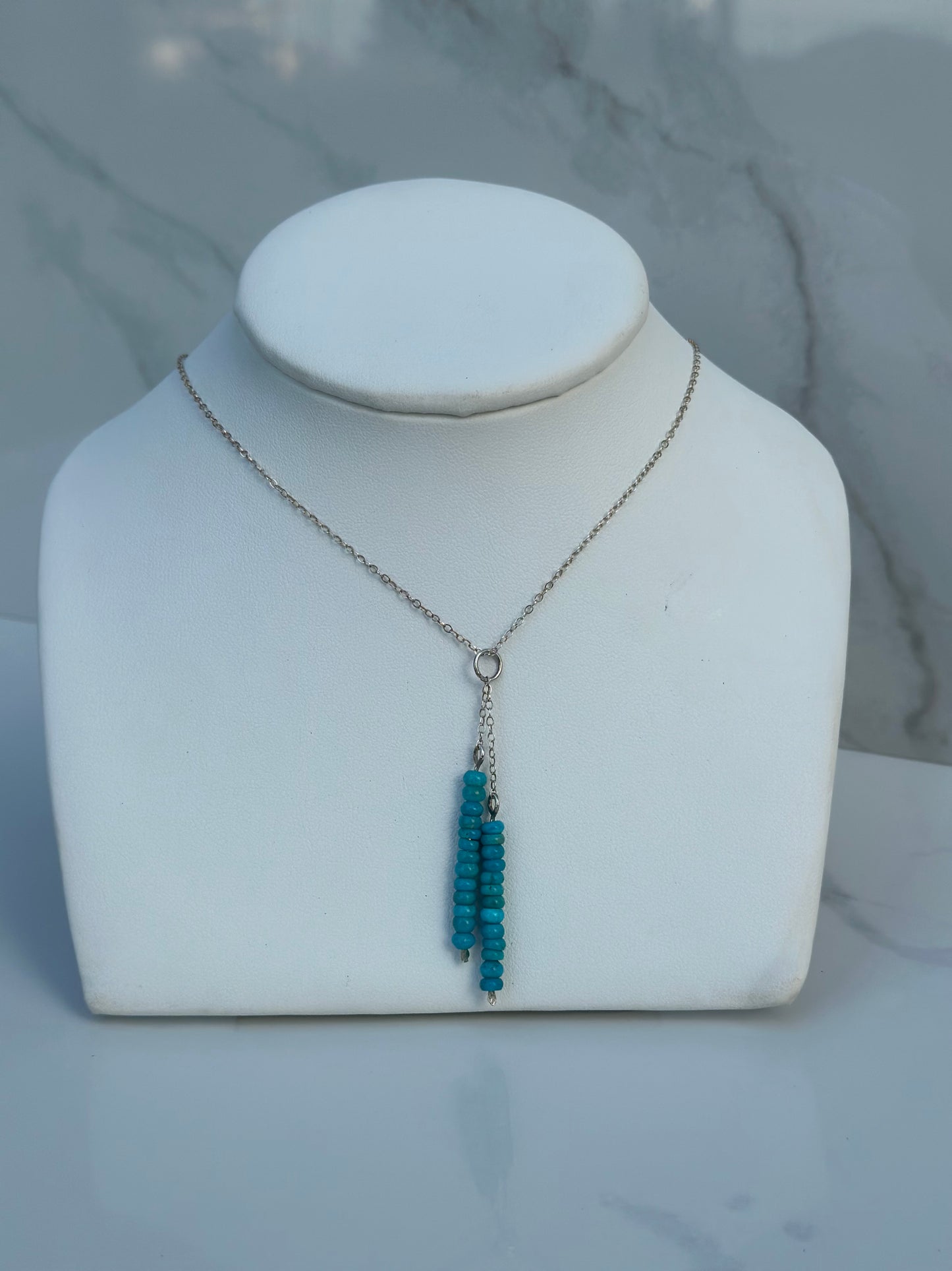Double Dangle turquoise necklace