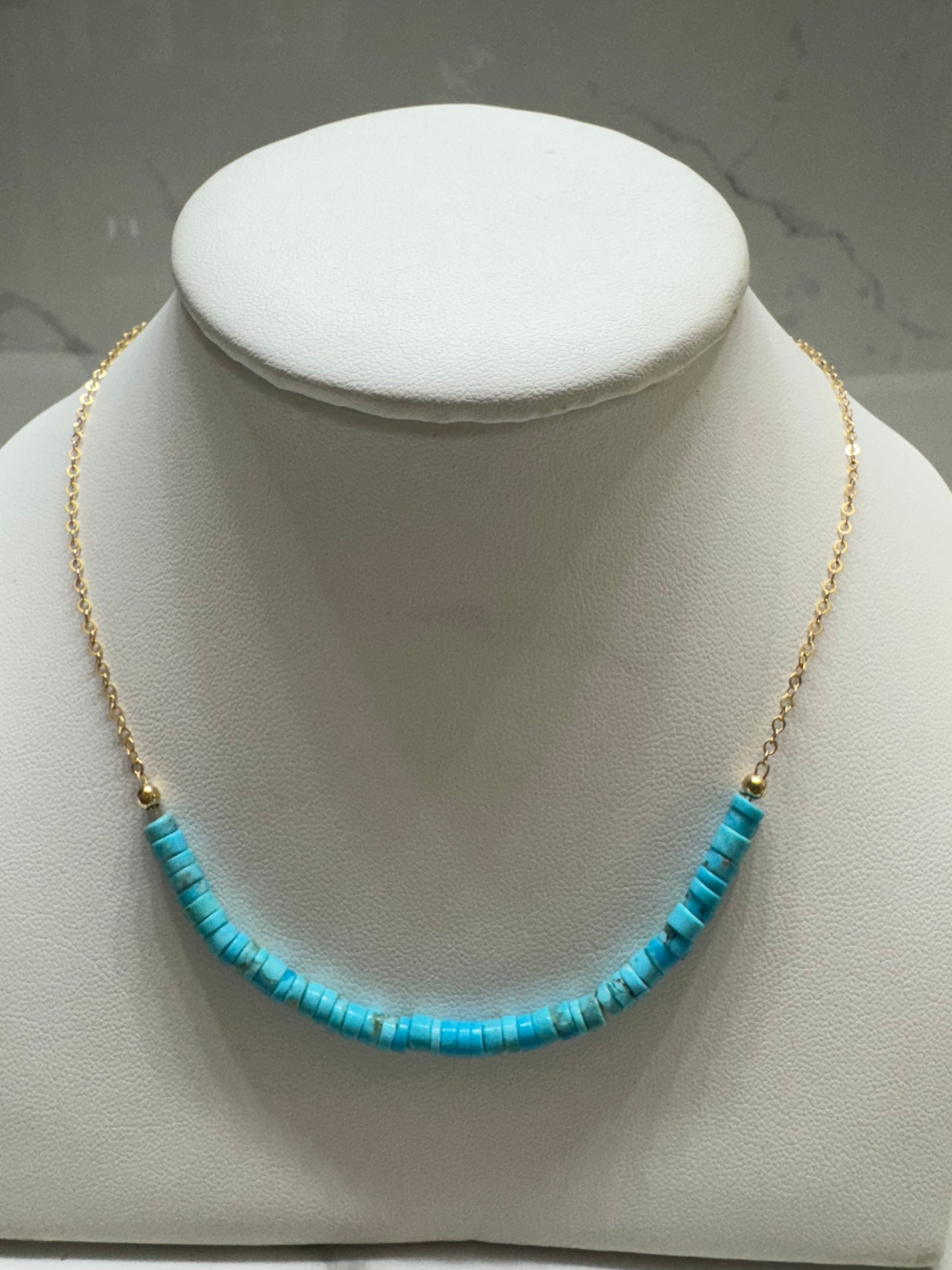 Gold beaded necklace